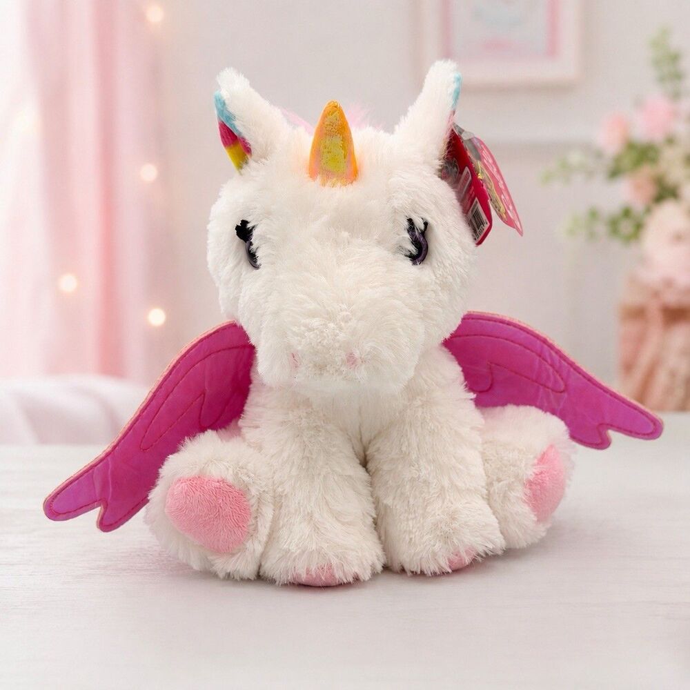 Barbie Pets Unicorn Pegasus Plush 7” White Pink Wings Rainbow Ears NWT